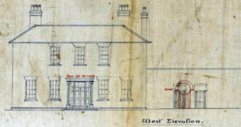 Elevation of Woburn Sands Vicarage showing planned alterations
